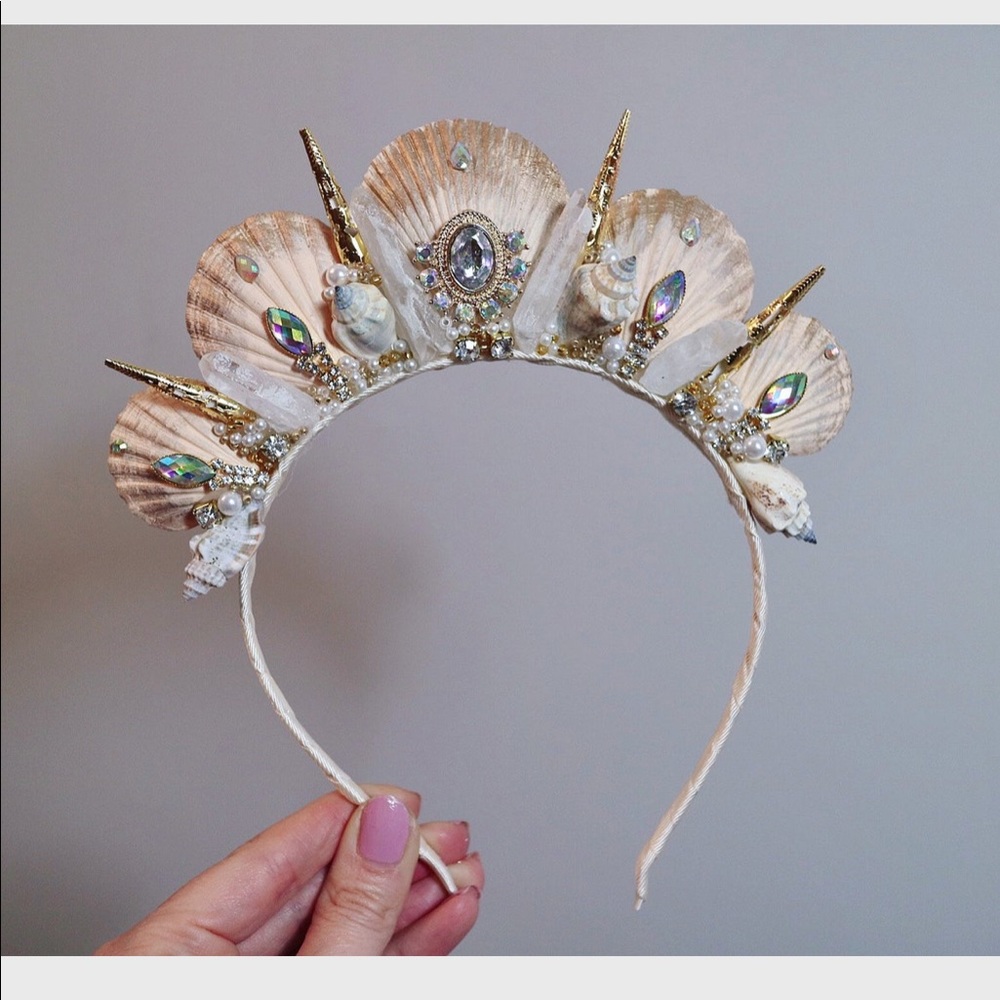 Beautiful mermaid headband made from shells and crystals